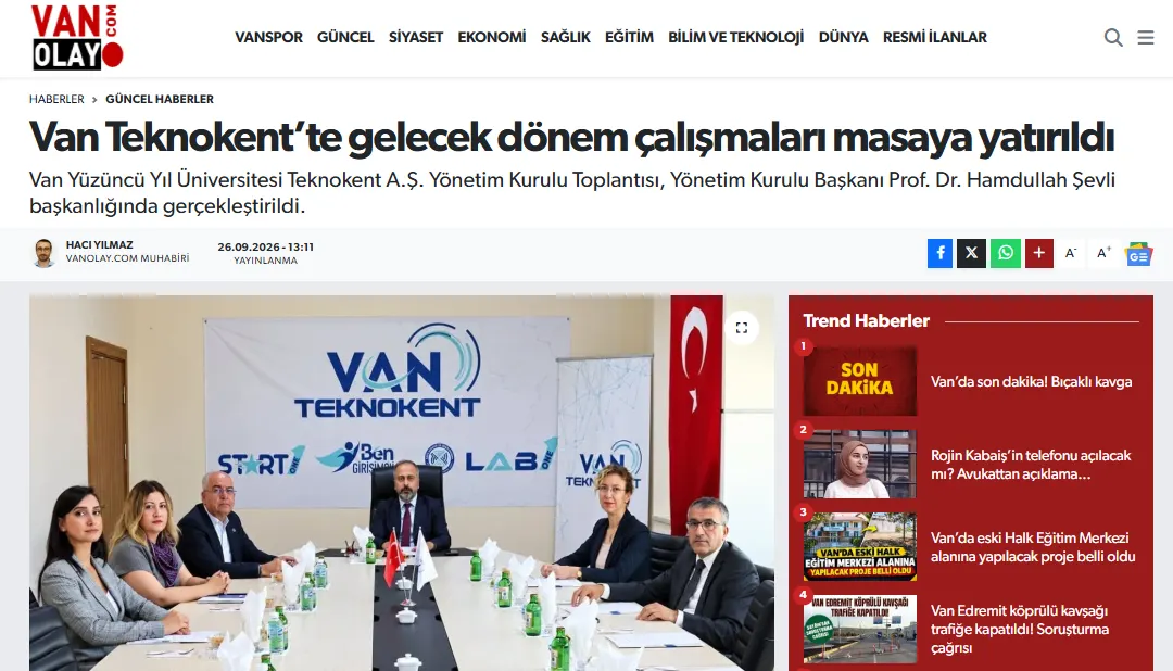 Van Teknokent’te gelecek dönem çalışmaları masaya yatırıldı